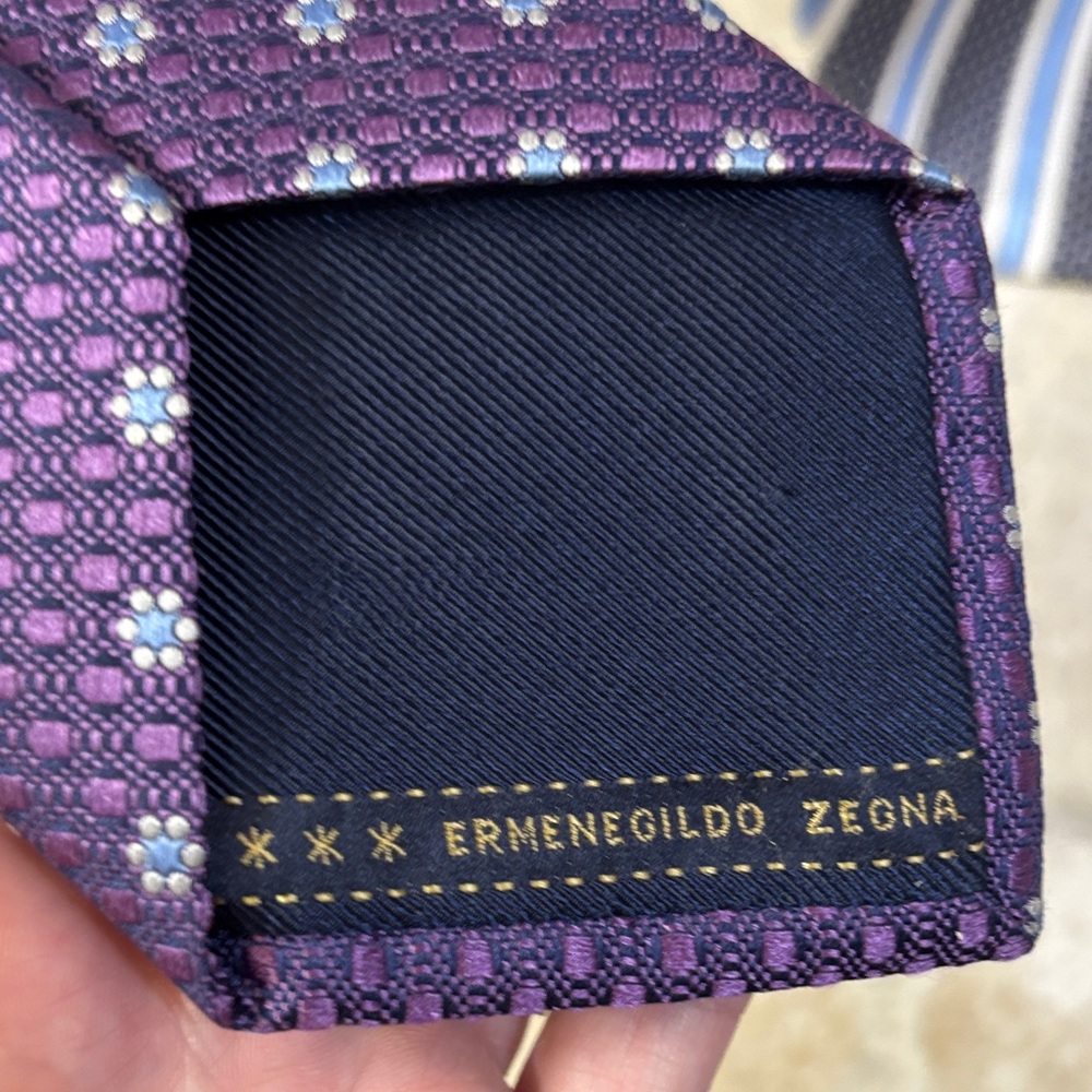 Ermenegildo Zegna Purple Patterned Tie